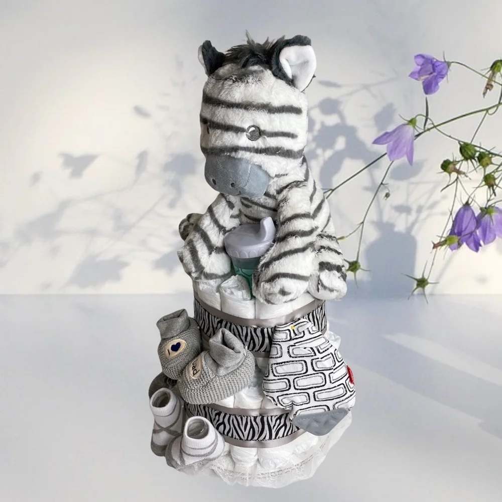 Zebra Diaper Cake